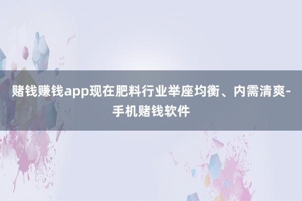 赌钱赚钱app现在肥料行业举座均衡、内需清爽-手机赌钱软件