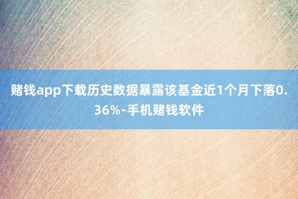 赌钱app下载历史数据暴露该基金近1个月下落0.36%-手机赌钱软件