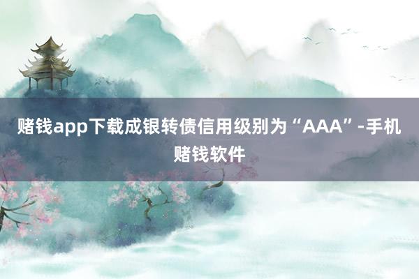 赌钱app下载成银转债信用级别为“AAA”-手机赌钱软件