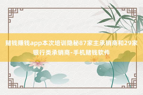 赌钱赚钱app本次培训隐秘87家主承销商和29家银行类承销商-手机赌钱软件