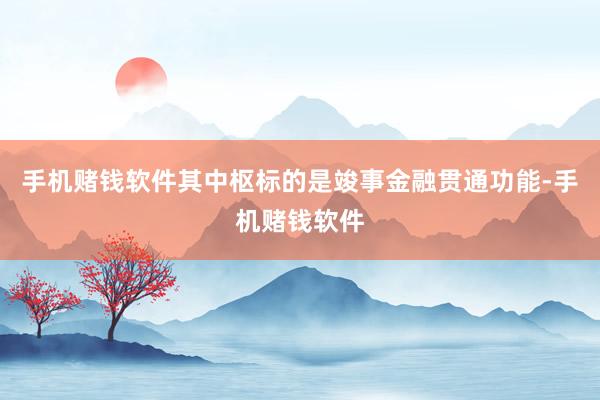 手机赌钱软件其中枢标的是竣事金融贯通功能-手机赌钱软件