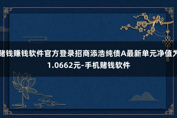 赌钱赚钱软件官方登录招商添浩纯债A最新单元净值为1.0662元-手机赌钱软件
