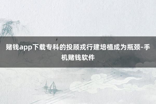 赌钱app下载专科的投顾戎行建培植成为瓶颈-手机赌钱软件