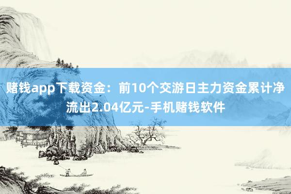 赌钱app下载资金：前10个交游日主力资金累计净流出2.04亿元-手机赌钱软件