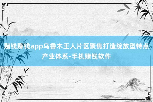 赌钱赚钱app乌鲁木王人片区聚焦打造绽放型特点产业体系-手机赌钱软件