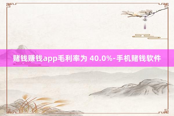 赌钱赚钱app毛利率为 40.0%-手机赌钱软件