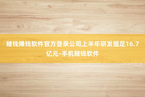 赌钱赚钱软件官方登录公司上半年研发插足16.7亿元-手机赌钱软件