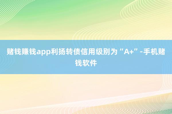 赌钱赚钱app利扬转债信用级别为“A+”-手机赌钱软件