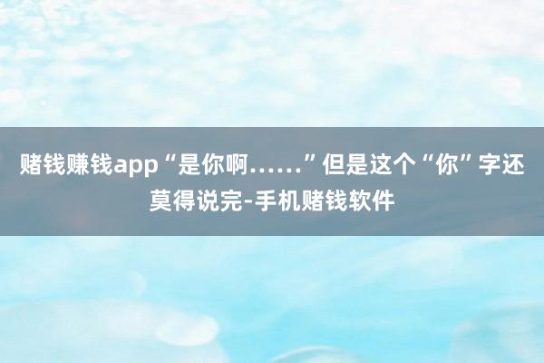 赌钱赚钱app“是你啊……”但是这个“你”字还莫得说完-手机赌钱软件