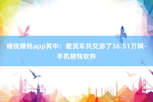 赌钱赚钱app其中：载货车共交游了36.51万辆-手机赌钱软件