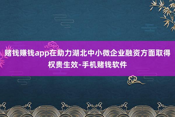 赌钱赚钱app在助力湖北中小微企业融资方面取得权贵生效-手机赌钱软件