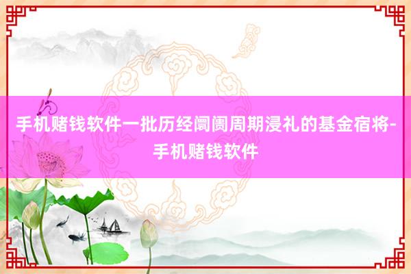 手机赌钱软件一批历经阛阓周期浸礼的基金宿将-手机赌钱软件