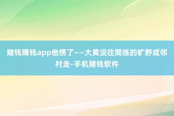 赌钱赚钱app他愣了——大黄没往闇练的旷野或邻村走-手机赌钱软件