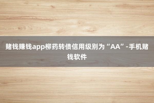 赌钱赚钱app柳药转债信用级别为“AA”-手机赌钱软件